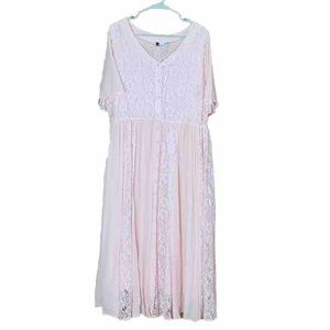 Together Vintage Pink Lace Dress Size 12
